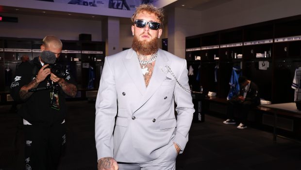 ARLINGTON, TEXAS - NOVEMBER 15: Jake Paul prepares in the locker room at LIVE On Netflix: Jake Paul vs. Mike Tyson at AT&T Stadium on November 15, 2024 in Arlington, Texas. (Photo by Brett Carlsen/Getty Images for Netflix © 2024)