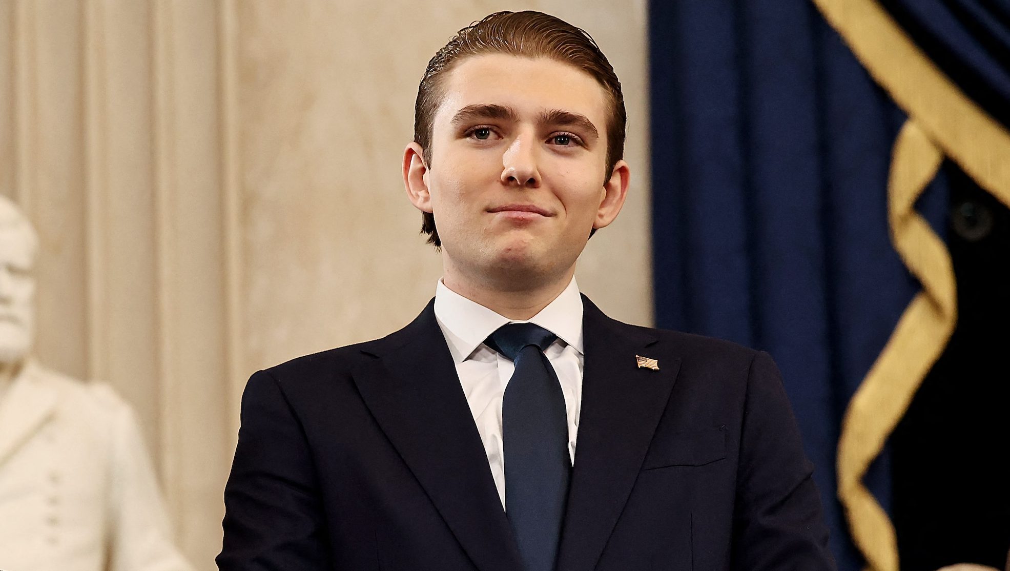 Barron Trump arrives to the inauguration of U.S. President-elect Donald Trump in the Rotunda of the U.S. Capitol on January 20, 2025 in Washington, DC. Donald Trump takes office for his second term as the 47th president of the United States. (Photo by Chip Somodevilla / POOL / AFP)