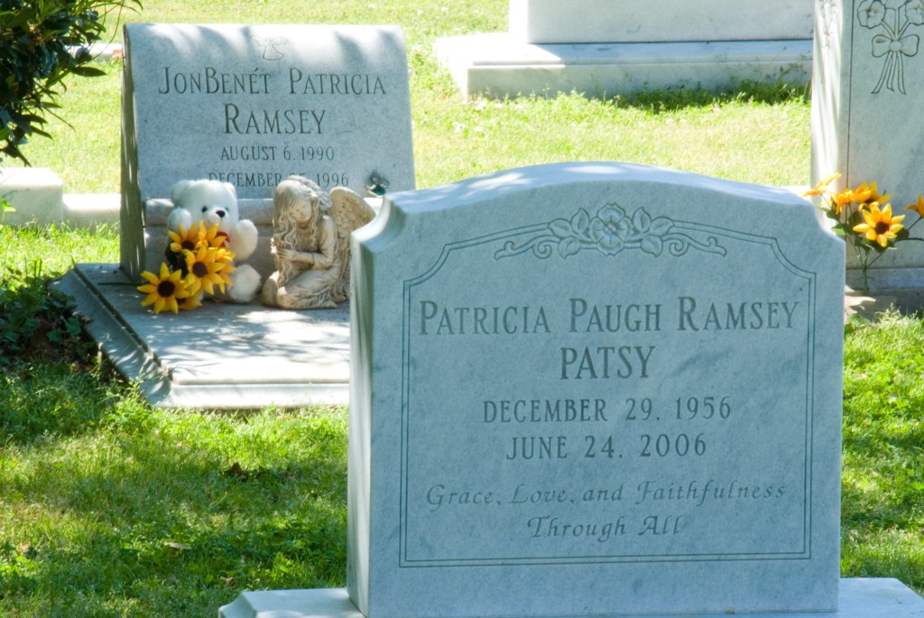 Headstones of Patricia Paugh Ramsey Patsy and JonBenet Patricia Ramsey Photo by Douglas KeisterCorbis via Getty Images