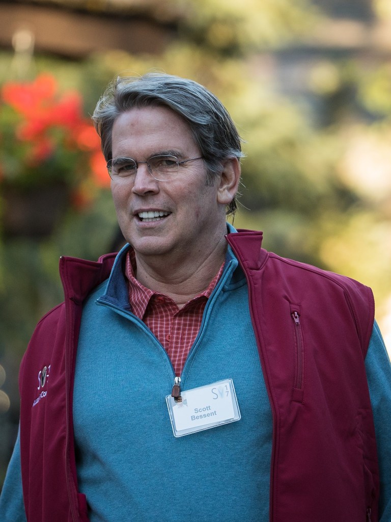 SUN VALLEY, ID - JULY 12: Scott Bessent, head of Key Square Group and former chief investment officer of Soros Fund Management, attends the second day of the annual Allen & Company Sun Valley Conference, July 12, 2017 in Sun Valley, Idaho. Every July, some of the world's most wealthy and powerful businesspeople from the media, finance, technology and political spheres converge at the Sun Valley Resort for the exclusive weeklong conference. (Photo by Drew Angerer/Getty Images)