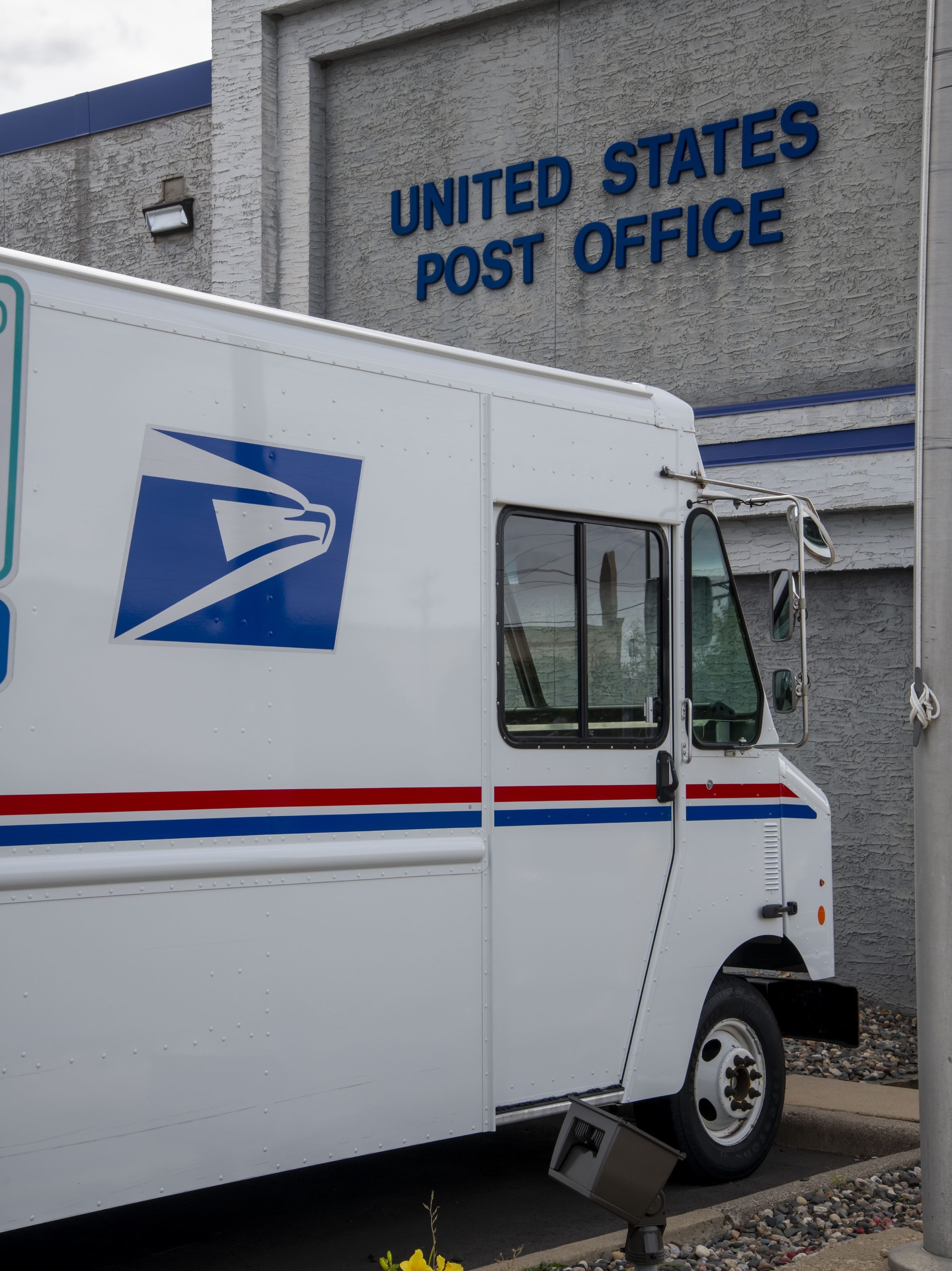 United States Post Office, Mail delivery truck parked at post office, Roseville, Minnesota. (Photo by: Michael Siluk/Education Images/Universal Images Group via Getty Images)