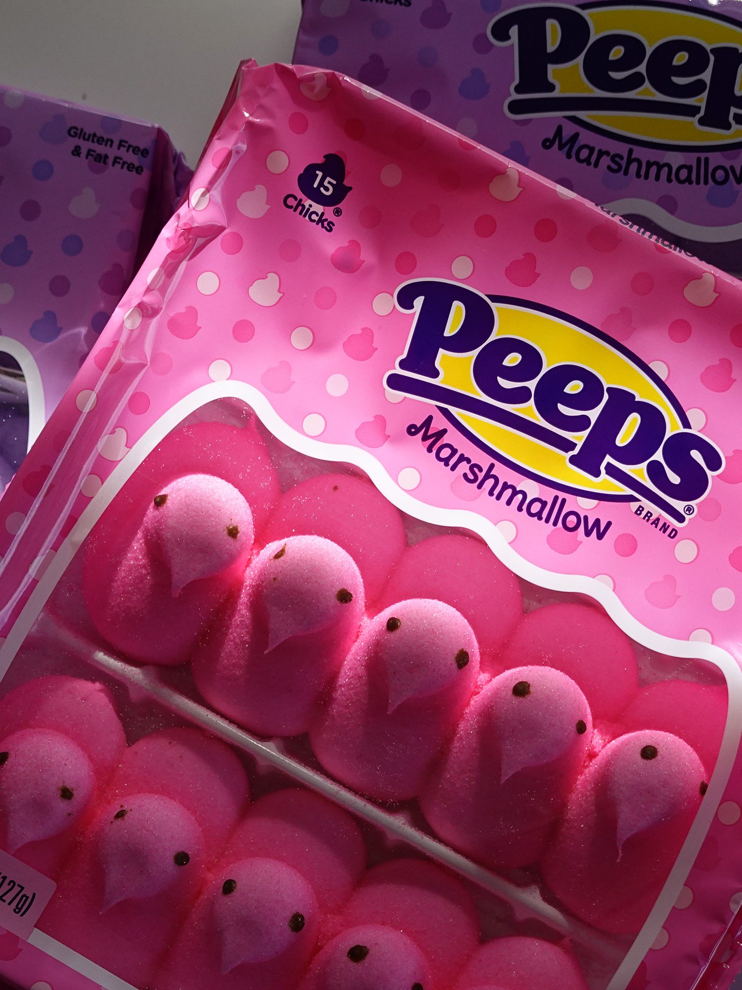 MIAMI, FLORIDA - APRIL 06: In this photo illustration, the famous Easter candy Peeps, made by Just Born Quality Confections, is displayed on April 06, 2023 in Miami, Florida. Consumer Reports announced in a recent press release that it had contacted Just Born Quality Confections earlier this year about concerns over the company’s use of Red Dye No. 3 in the Peeps candies, which has been found to cause cancer in animals. (Photo Illustration by Joe Raedle/Getty Images)