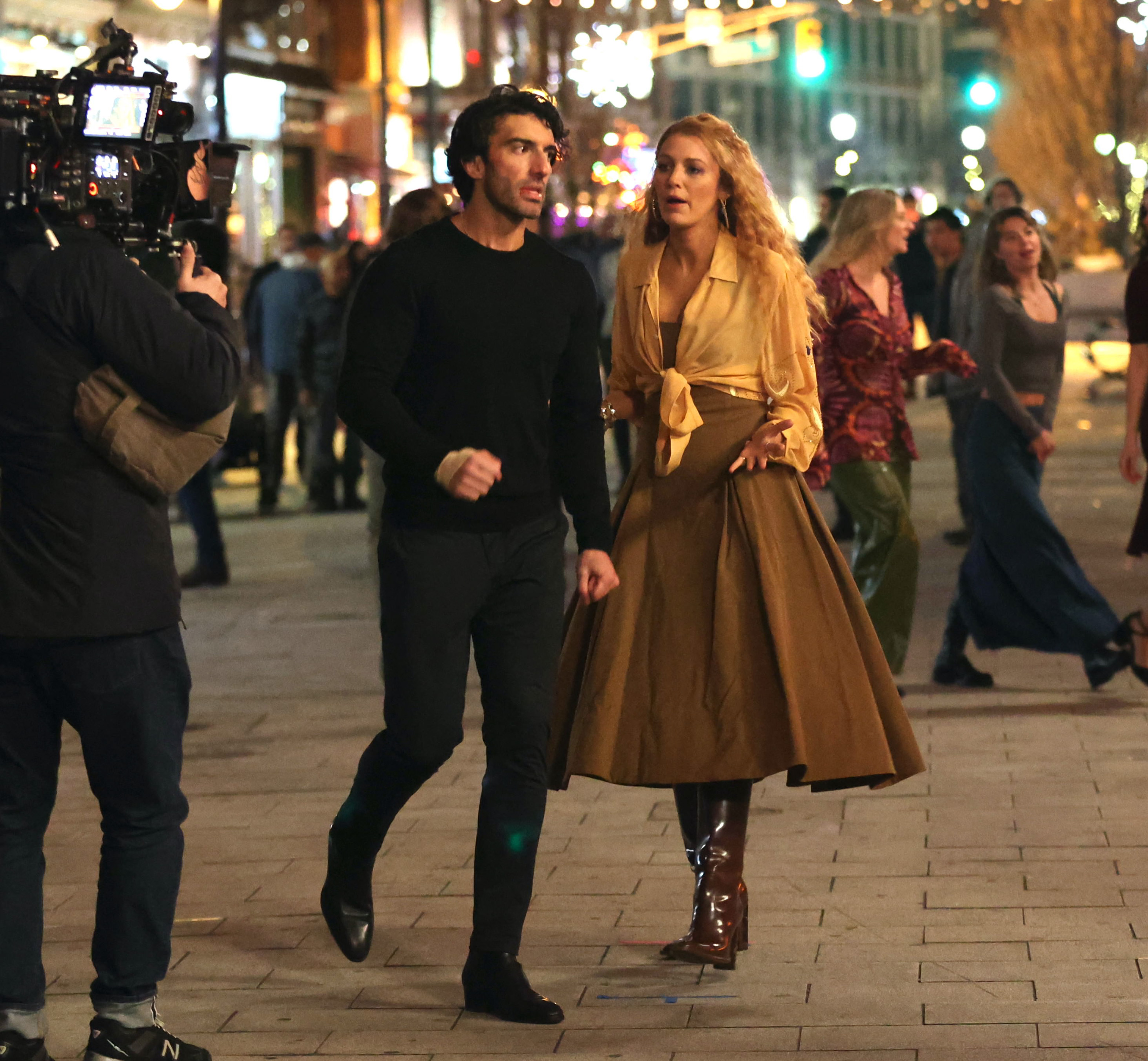 Blake Lively e Justin Baldoni no set de 'It termina com nós': fotos