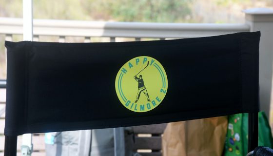 HIGHLANDS, NEW JERSEY - SEPTEMBER 16: A director's chair is seen on the set of "Happy Gilmore 2" on September 16, 2024 in Highlands, New Jersey.  (Photo by Bobby Bank/GC Images)