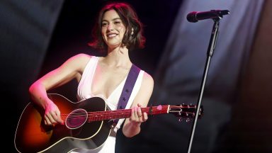 TORONTO, ONTARIO - NOVEMBER 14: EDITORIAL USE ONLY. NO STANDALONE PUBLICATION USE (NO SPECIAL INTEREST OR SINGLE ARTIST PUBLICATION USE; NO BOOK USE). Gracie Abrams performs onstage during "Taylor Swift | The Eras Tour" at Rogers Centre on November 14, 2024 in Toronto, Ontario. (Photo by Emma McIntyre/TAS24/Getty Images for TAS Rights Management)