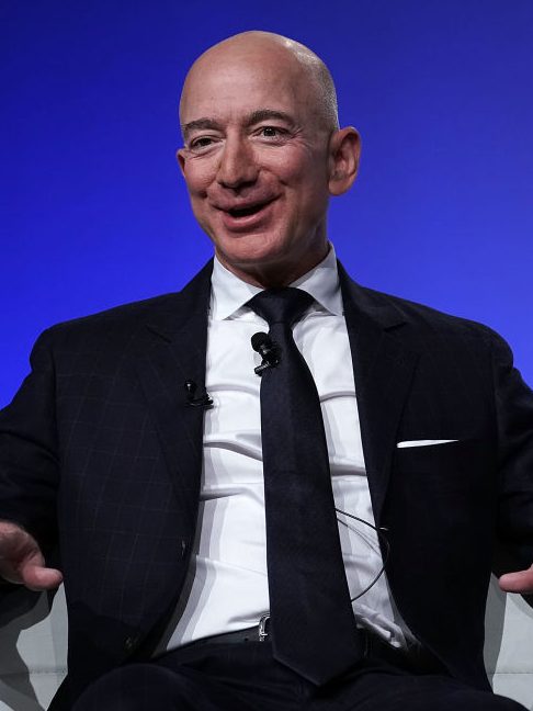 NATIONAL HARBOR, MD - SEPTEMBER 19:  Amazon CEO Jeff Bezos, founder of space venture Blue Origin and owner of The Washington Post, participates in an event hosted by the Air Force Association September 19, 2018 in National Harbor, Maryland. Bezos talked about innovating in large organizations as well as staying on the cutting edge in the space industry.  (Photo by Alex Wong/Getty Images)