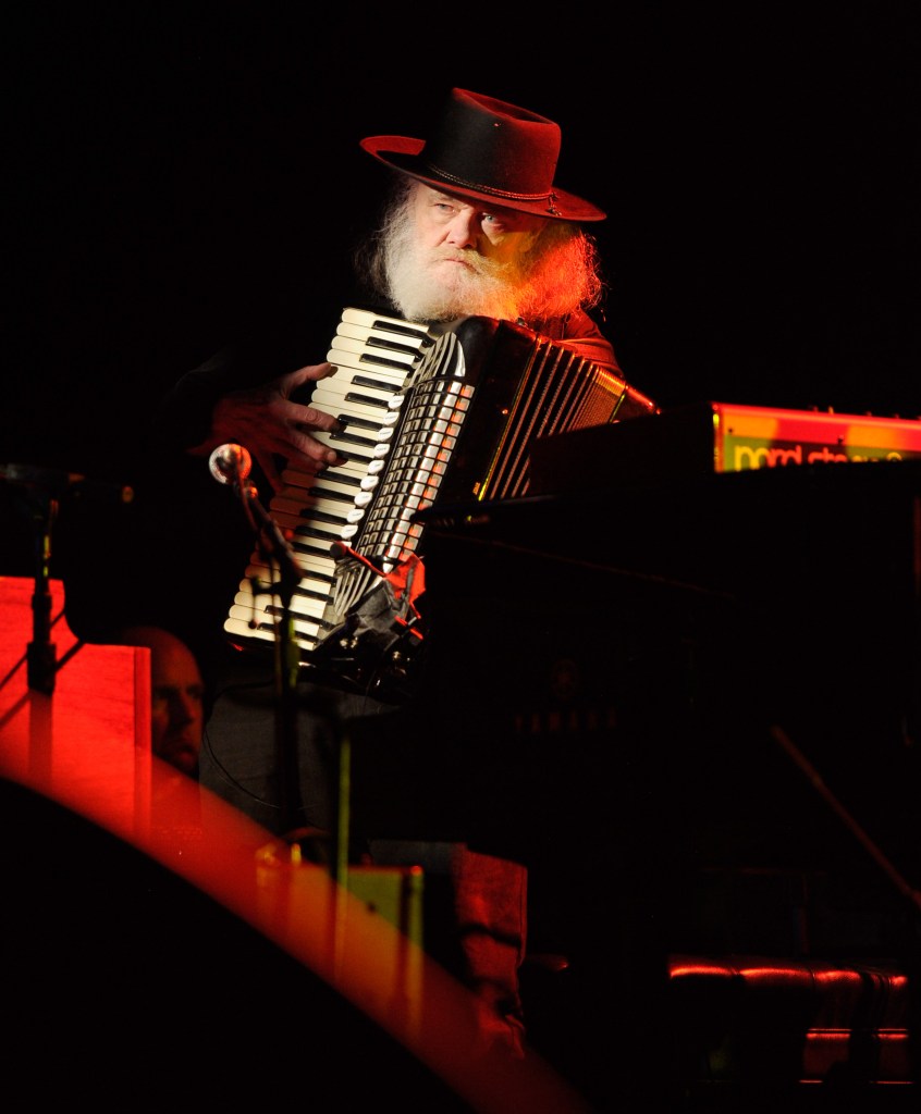   Garth Hudson performs on stage during "Love For Levon" Benefit To Save The Barn at Izod Center on October 3, 2012 in East Rutherford, New Jersey.  (Photo by Kevin Mazur/WireImage)