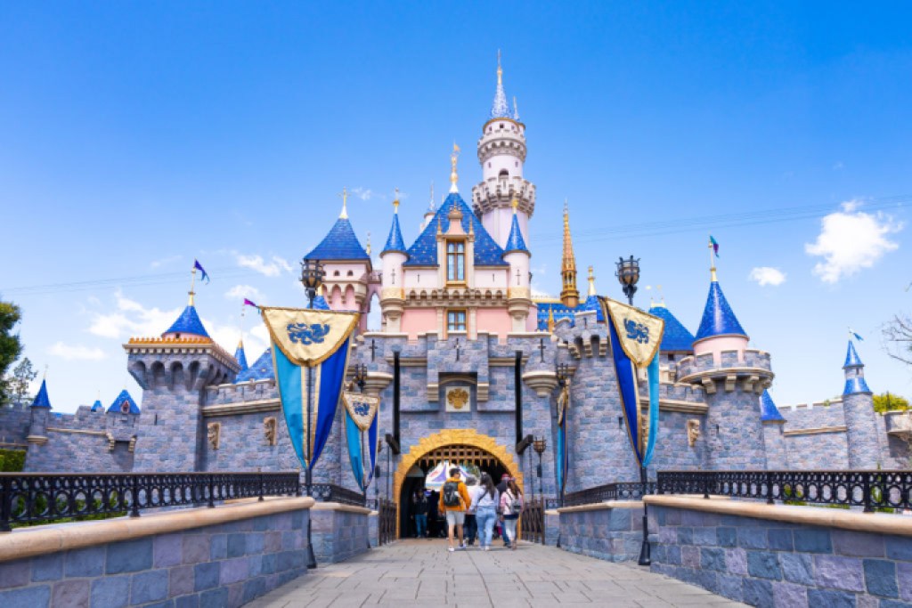  General views of Sleeping Beauty Castle at Disneyland on April 06, 2024 in Anaheim, California.  (Photo by AaronP/Bauer-Griffin/GC Images)