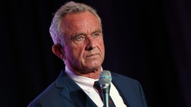 WASHINGTON, DC - MAY 24: Independent presidential candidate Robert F. Kennedy Jr. speaks at the Libertarian National Convention on May 24, 2024 in Washington, DC. Kennedy is seeking qualification to be part of the first presidential debate currently scheduled on June 27 between Democratic presidential nominee President Joe Biden and Republican presidential nominee former President Donald Trump. (Photo by Kevin Dietsch/Getty Images)