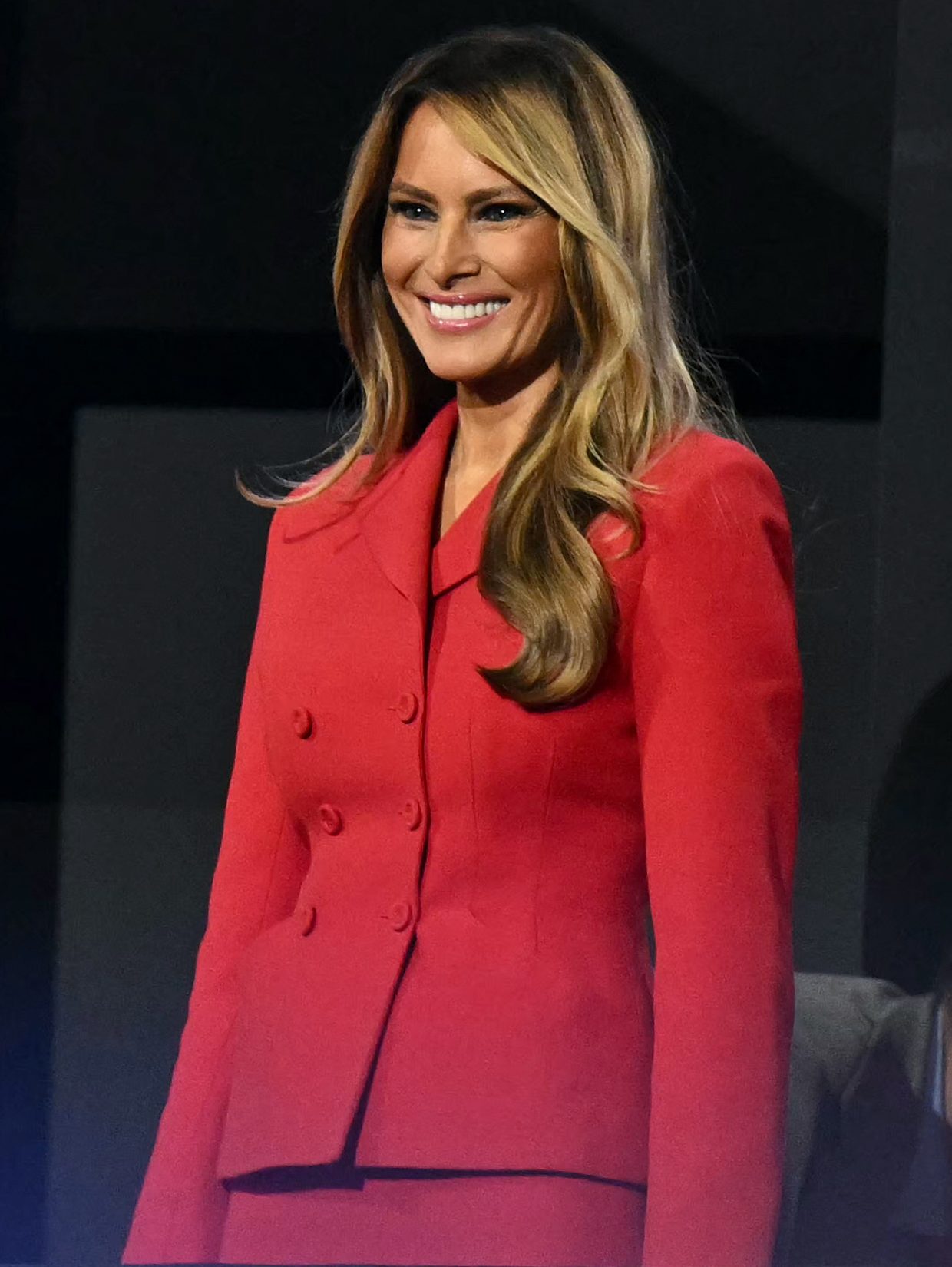 Former US First Lady Melania Trump arrives for the last day of the 2024 Republican National Convention at the Fiserv Forum in Milwaukee, Wisconsin, on July 18, 2024. Donald Trump will get a hero's welcome Thursday as he accepts the Republican Party's nomination to run for US president in a speech capping a convention dominated by the recent attempt on his life. (Photo by Patrick T. Fallon / AFP) (Photo by PATRICK T. FALLON/AFP via Getty Images)