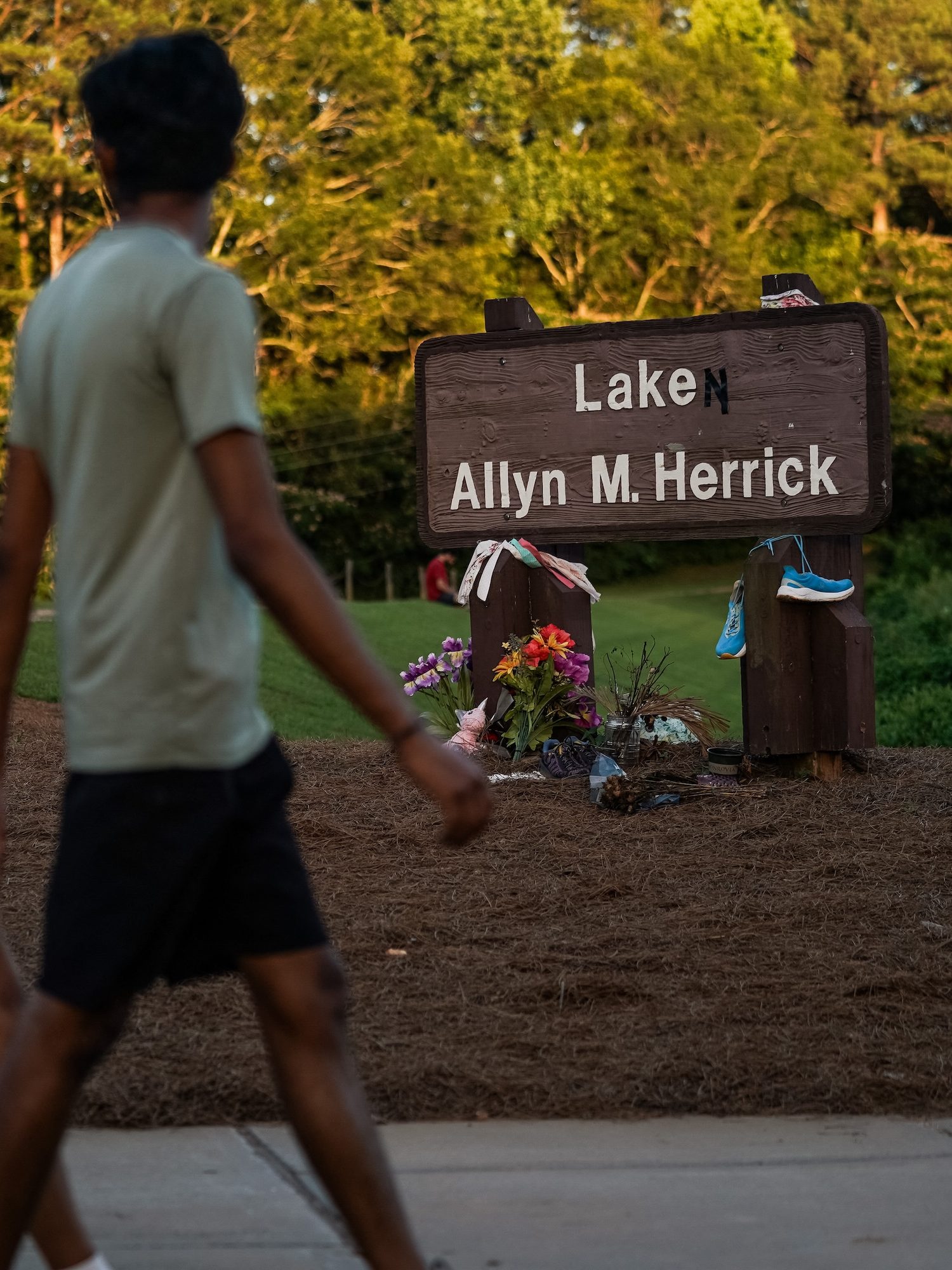 Laken Riley Act-memorial to Laken Riley at Lake Allyn Herrick on the campus of the University of Georgia on June 7, 2024, in Athens, Georgia.