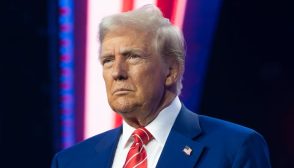 PHOENIX, ARIZONA - DECEMBER 22: U.S. President-elect Donald Trump looks on during Turning Point USA's AmericaFest at the Phoenix Convention Center on December 22, 2024 in Phoenix, Arizona. The annual four day conference geared toward energizing and connecting conservative youth hosts some of the country's leading conservative politicians and activists. (Photo by Rebecca Noble/Getty Images)