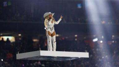  Beyoncé performs at halftime during an NFL football game between the Baltimore Ravens and the Houston Texans, at NRG Stadium on December 25, 2024 in Houston, Texas. (Photo by Brooke Sutton/Getty Images)