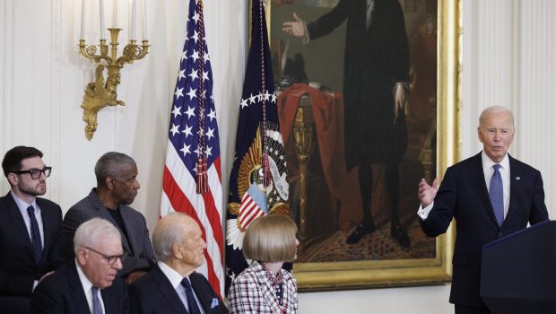 WASHINGTON, DC - JANUARY 4: President Joe Biden speaks during a ceremony for the presentation of the Medal of Freedom, in the East Room of the White House on January 4, 2025 in Washington, DC. (Photo by Tom Brenner/Getty Images)