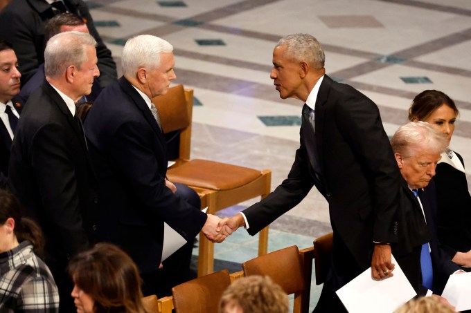 Obama & Pence Shaking Hands