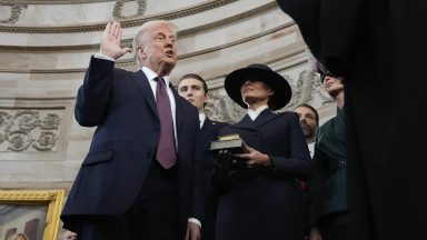 Did Trump Put His Hand on the Bible at Today's Inauguration?