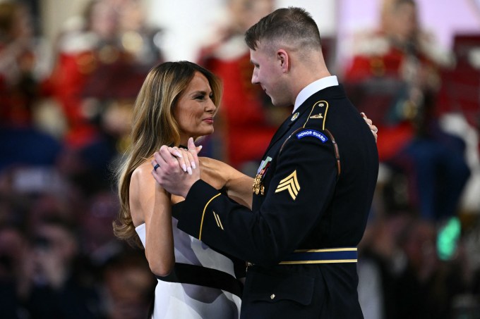 Melania Dancing With a Member of the Military