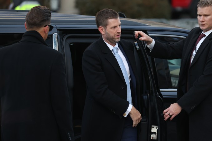 Eric Trump Arriving to Church