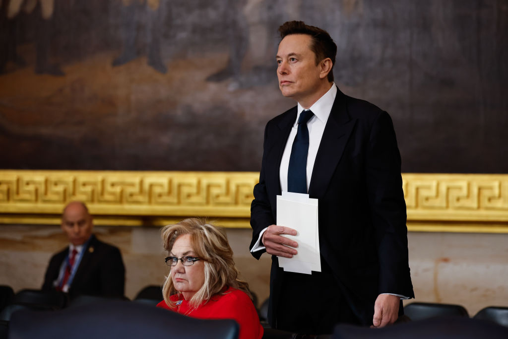 WASHINGTON, DC - JANUARY 20: Telsa, SpaceX and X CEO Elon Musk arrives to the inauguration of U.S. President-elect Donald Trump in the Rotunda of the U.S. Capitol on January 20, 2025 in Washington, DC. Donald Trump takes office for his second term as the 47th president of the United States. (Photo by Chip Somodevilla/Getty Images)