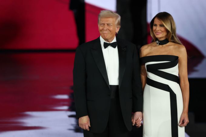 President Donald Trump and First Lady Melania Trump Smiling