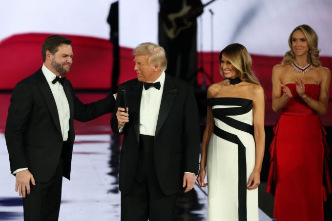 President Donald Trump and First Lady Melania Trump Alongside Vice President J.D. Vance and Lara Trump