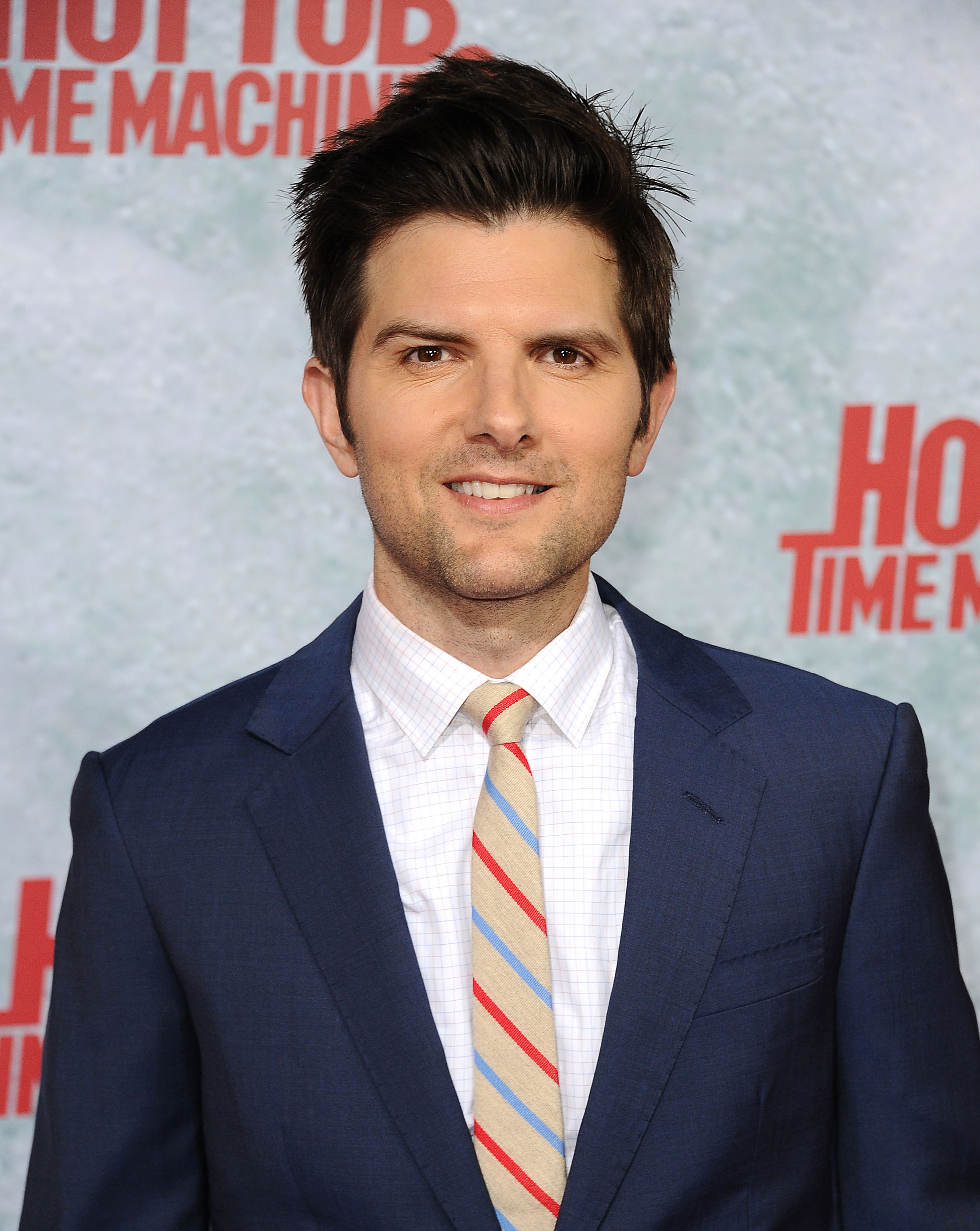   Actor Adam Scott attends the premiere of "Hot Tub Time Machine 2" at Regency Village Theatre on February 18, 2015 in Westwood, California.  (Photo by Jason LaVeris/FilmMagic)