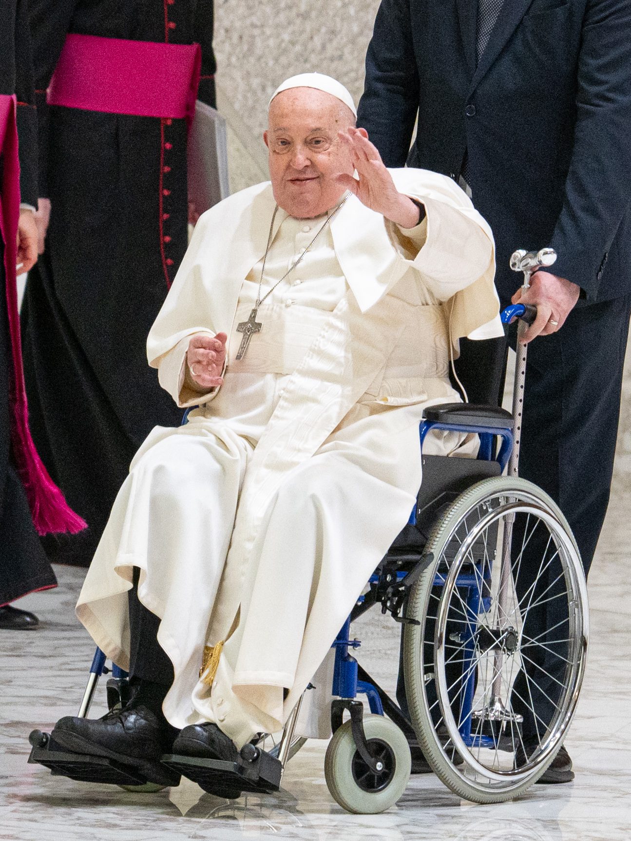 Pope Francis attends the weekly general audience in The Vatican, on February 12, 2025. (Photo by Massimo Valicchia/NurPhoto via Getty Images)
