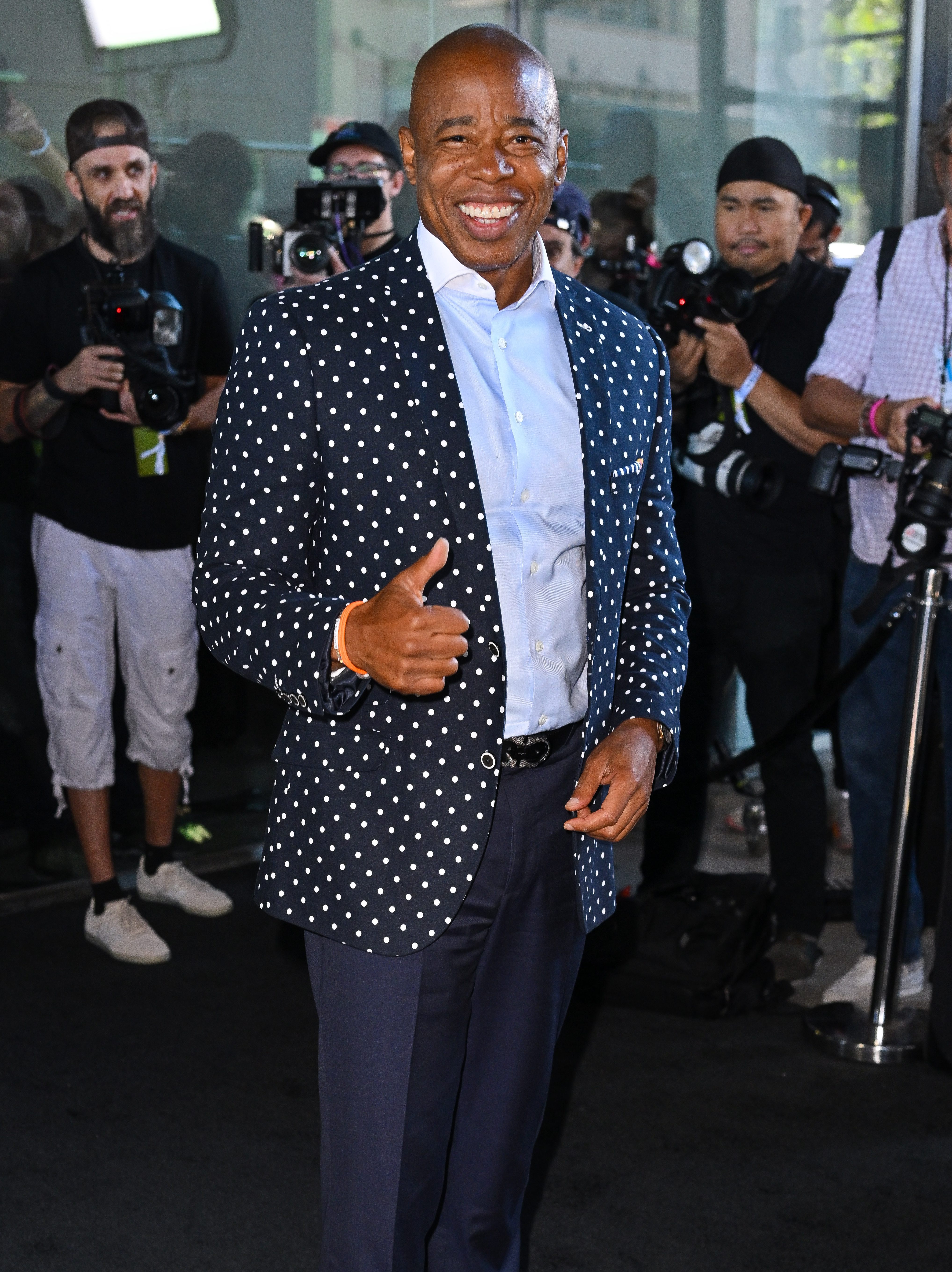 NEW YORK, NEW YORK - SEPTEMBER 14: Mayor Eric Adams arrives at the Michael Kors fashion show at Highline Stages on September 14, 2022 in New York City. (Photo by James Devaney/GC Images)