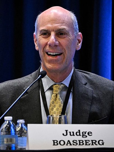 James Boasberg, chief judge of the US District Court for the District of Columbia, attends a panel discussion at the annual American Board Association (ABA) Spring Antitrust Meeting at the Marriott Marquis in Washington, DC, on April 2, 2025. Boasberg issued an injunction barring further flights of deportees under the Alien Enemies Act after two planeloads of Venezuelan migrants were sent to El Salvador on March 15. (Photo by Drew ANGERER / AFP) (Photo by DREW ANGERER/AFP via Getty Images)