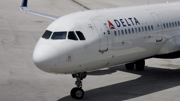 FORT LAUDERDALE, FLORIDA - APRIL 09: A Delta Air Lines plane parks at the Fort Lauderdale-Hollywood International Airport on April 09, 2025 in Fort Lauderdale, Florida. Delta Air Lines pulled back its full-year financial guidance and warned that “growth has largely stalled” given the uncertainty over how developments on global trade will affect the economy. (Photo by Joe Raedle/Getty Images)