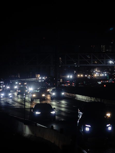 SAN JUAN, PUERTO RICO - APRIL 16: Cars drive along the Ramon Baldorioty de Castro highway affected by a massive power blackout affected the entire island on April 16, 2025 in San Juan, Puerto Rico. The cause of the electricity outage is being investigated after all 1.4 million residents of the island lost power on Wednesday. (Photo by Jose Jimenez/Getty Images)
