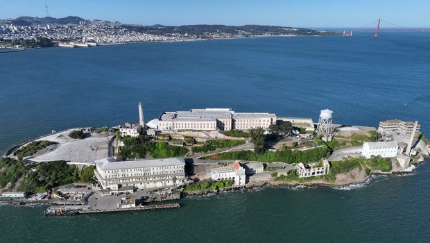 SAN FRANCISCO, CA - MAY 5: A view of Alcatraz Island in San Francisco, California, United States on May 5, 2025. (Photo by Tayfun Cokun/Anadolu via Getty Images)