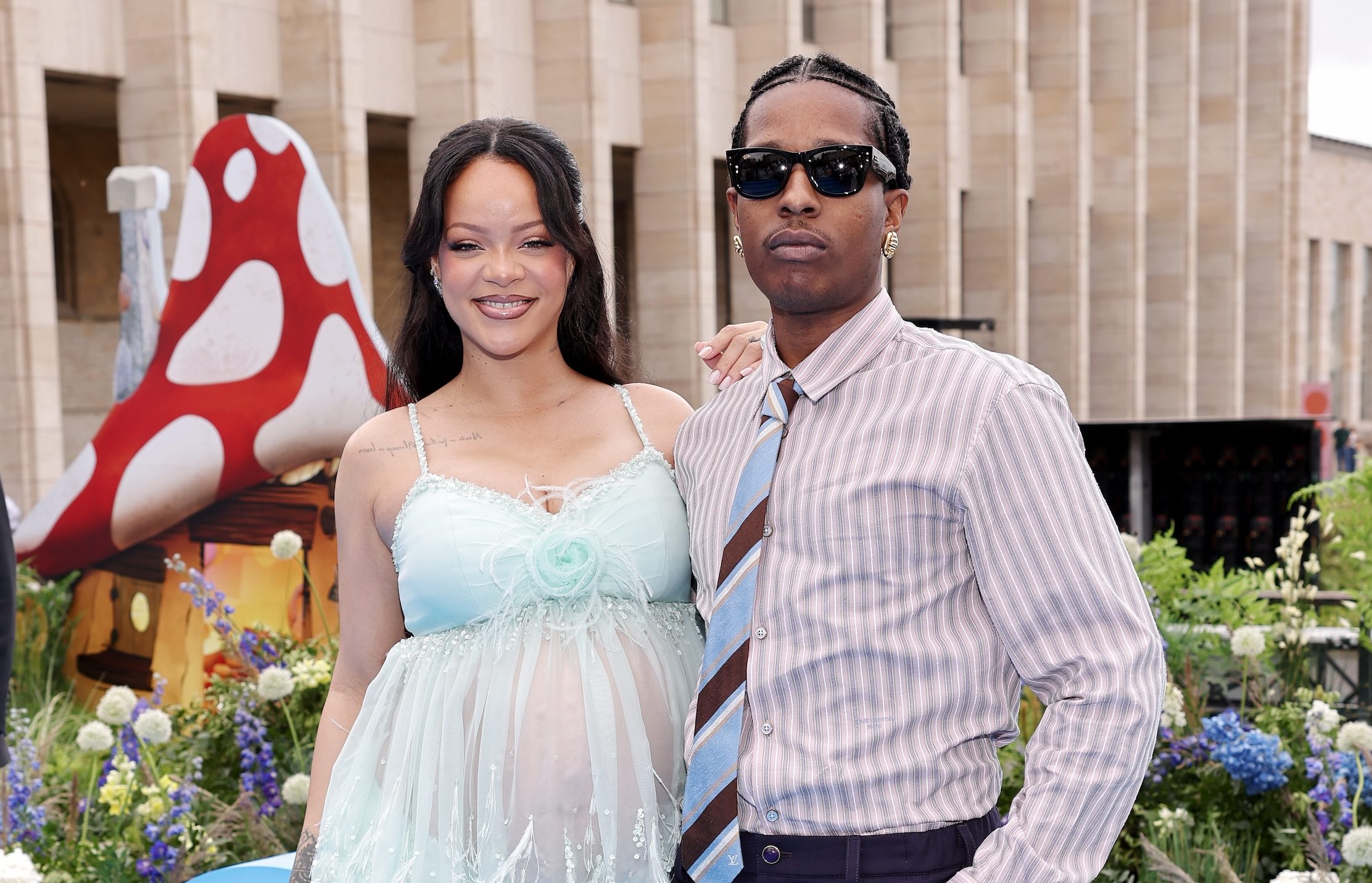BRUSSELS, BELGIUM - JUNE 28: Rihanna and A$AP Rocky attend the "Smurfs" Global Premiere at Mont des Arts on June 28, 2025 in Brussels, Belgium. (Photo by Arnold Jerocki/Getty Images for Paramount Pictures)