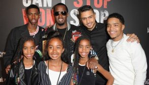 LOS ANGELES, CA - JUNE 21:  Sean Combs and his children arrive at the Los Angeles Premiere Of "Can't Stop Won't Stop" at Writers Guild of America, West on June 21, 2017 in Los Angeles, California.  (Photo by Jon Kopaloff/FilmMagic)