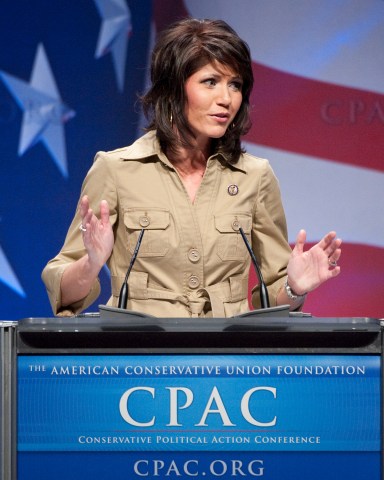 UNITED STATES Ð FEBRUARY 10: Rep. Kristi Noem, R-S. Dak., speaks to the CPAC meeting, held by the American Conservative Union in Washington on Thursday, Feb. 10, 2010. (Photo By Bill Clark/Roll Call)