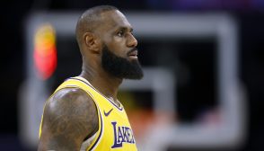 LOS ANGELES, CALIFORNIA - APRIL 30: LeBron James #23 of the Los Angeles Lakers during a 103-96 loss to the Minnesota Timberwolves in Game Five of the Western Conference First Round NBA Playoffs at Crypto.com Arena on April 30, 2025 in Los Angeles, California. NOTE TO USER: User expressly acknowledges and agrees that, by downloading and or using this photograph, User is consenting to the terms and conditions of the Getty Images License Agreement. (Photo by Harry How/Getty Images)