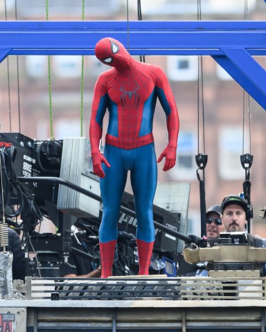 GLASGOW, UNITED KINGDOM - AUGUST 3: (UK OUT) Tom Holland is seen on the set of 'Spider-Man: Brand New Day' on August 3, 2025 in Glasgow, Scotland. (Photo by MEGA/GC Images)