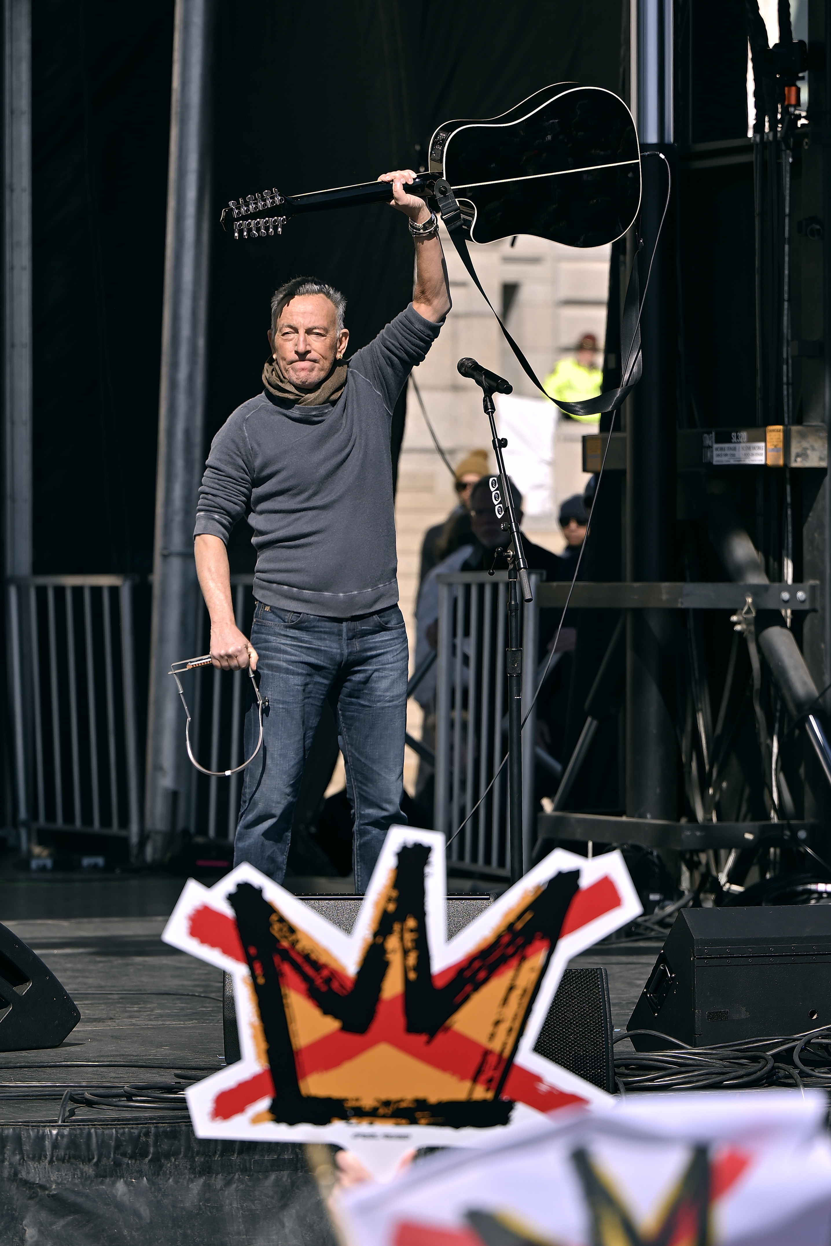 MINNEAPOLIS, MINNESOTA - MARCH 28: Bruce Springsteen performs during the "No Kings" Rally Concert at the Minnesota State Capitol on March 28, 2026 in Minneapolis, Minnesota. (Photo by Astrida Valigorsky/Getty Images)