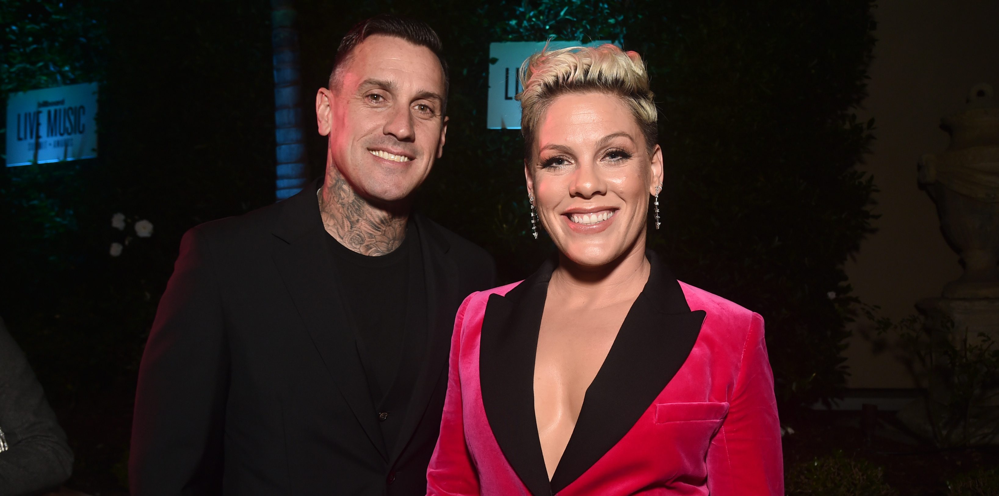 BEVERLY HILLS, CALIFORNIA - NOVEMBER 05: Carey Hart and Pink attend Billboard's 2019 LIve Music Summit and Awards Ceremony at the Montage Hotel on November 05, 2019 in Beverly Hills, California. (Photo by Alberto E. Rodriguez/Getty Images)