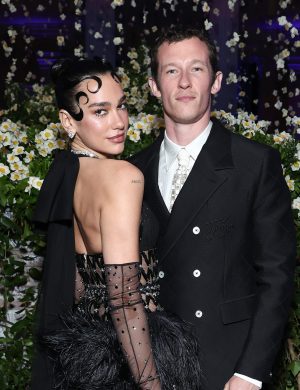 NEW YORK, NEW YORK - MAY 05: (Exclusive Coverage) (L-R) Dua Lipa and Callum Turner attend the 2025 Met Gala Celebrating "Superfine: Tailoring Black Style" at Metropolitan Museum of Art on May 05, 2025 in New York City.  (Photo by Cindy Ord/MG25/Getty Images for The Met Museum/Vogue)