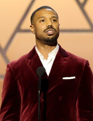 PASADENA, CALIFORNIA - FEBRUARY 28: Michael B. Jordan accepts the Entertainer of the Year Award onstage during the 57th NAACP Image Awards at Pasadena Civic Auditorium on February 28, 2026 in Pasadena, California. (Photo by Amy Sussman/Getty Images)
