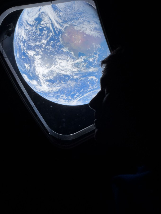 Reid Wiseman Looking at Earth