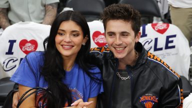 CLEVELAND, OHIO – MAY 25: Kylie Jenner and actor Timothée Chalamet attend Game 4 of the NBA Eastern Conference Finals between the Cleveland Cavaliers and New York Knicks at Rocket Arena on May 25, 2026 in Cleveland, Ohio. NOTE TO USER: User expressly acknowledges and agrees that by downloading or using this image, user agrees to the terms and conditions of the Getty Images License Agreement. (Photo by Gregory Shamos/Getty Images)