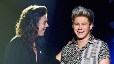  Recording artists Harry Styles (L) and Niall Horan of One Direction perform onstage during 102.7 KIIS FMs Jingle Ball 2015 Presented by Capital One at STAPLES CENTER on December 4, 2015 in Los Angeles, California. (Photo by Kevin Winter/Getty Images for iHeartMedia)
